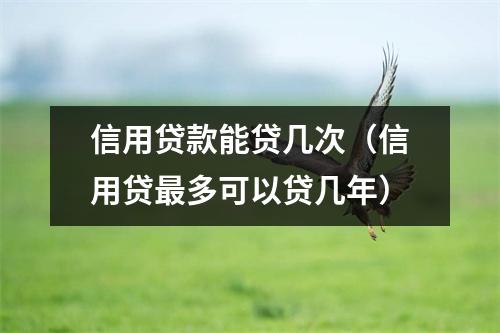 信用贷款能贷几次（信用贷最多可以贷几年）