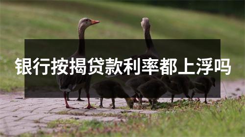 银行按揭贷款利率都上浮吗