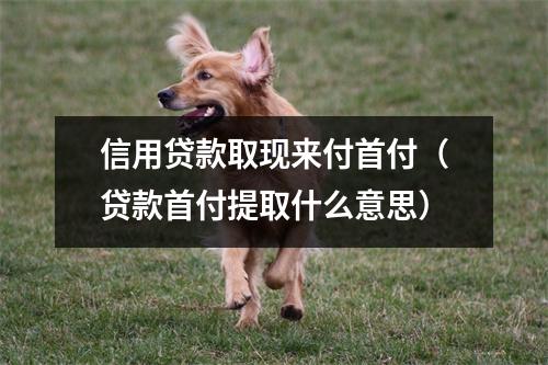 信用贷款取现来付首付（贷款首付提取什么意思）