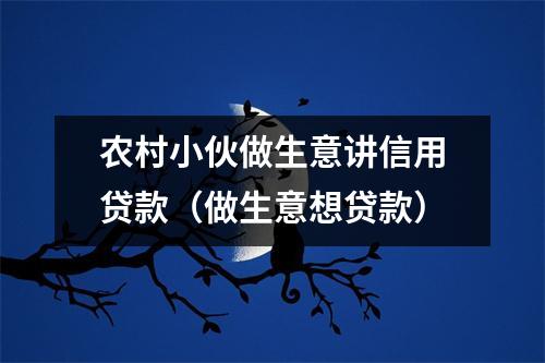农村小伙做生意讲信用贷款（做生意想贷款）
