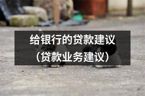 给银行的贷款建议(贷款业务建议)