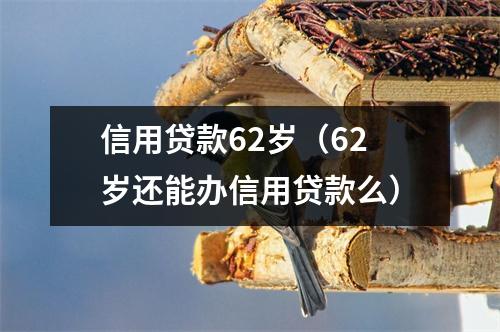 信用贷款62岁（62岁还能办信用贷款么）