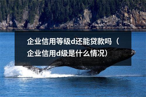 企业信用等级d还能贷款吗（企业信用d级是什么情况）