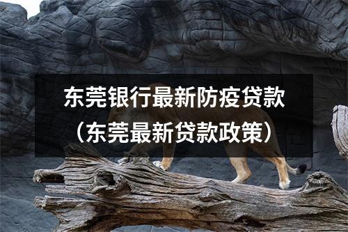 东莞银行最新防疫贷款（东莞最新贷款政策）
