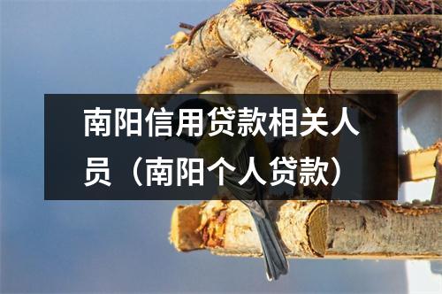 南阳信用贷款相关人员（南阳个人贷款）