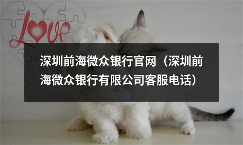 深圳前海微众银行官网（深圳前海微众银行有限公司客服电话）
