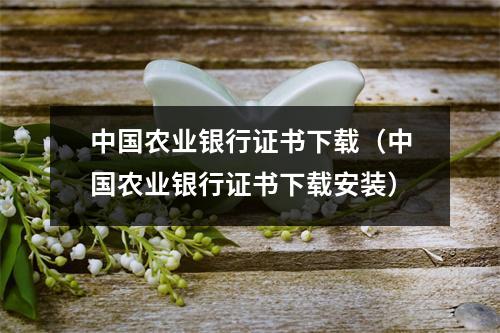 中国农业银行证书下载（中国农业银行证书下载安装）