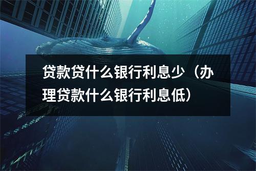 贷款贷什么银行利息少（办理贷款什么银行利息低）