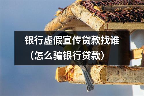 银行虚假宣传贷款找谁（怎么骗银行贷款）