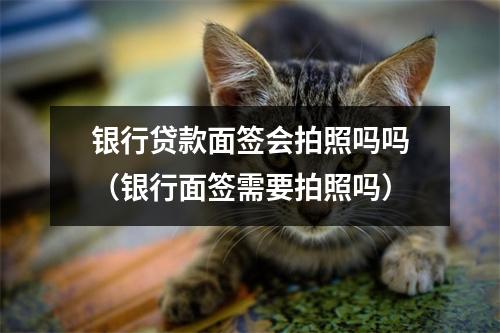 银行贷款面签会拍照吗吗（银行面签需要拍照吗）