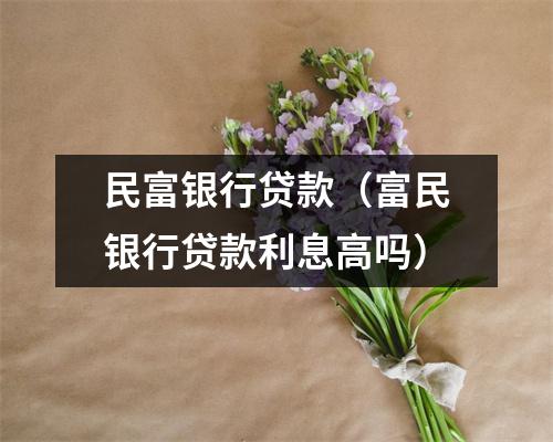 民富银行贷款（富民银行贷款利息高吗）