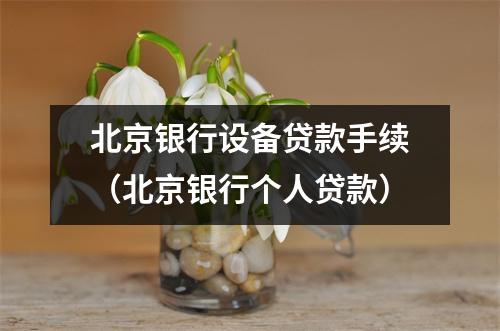 北京银行设备贷款手续（北京银行个人贷款）