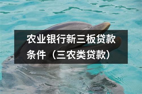 农业银行新三板贷款条件（三农类贷款）