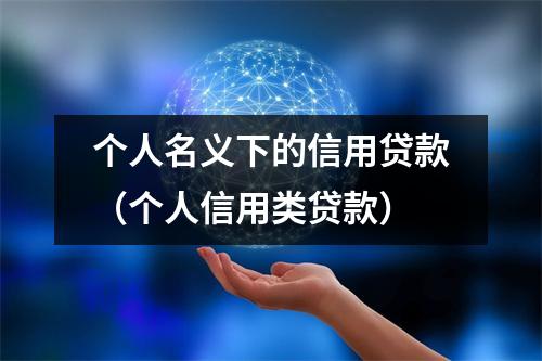 个人名义下的信用贷款（个人信用类贷款）