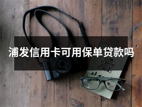 浦发信用卡可用保单贷款吗