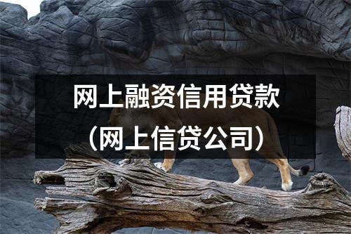 网上融资信用贷款（网上信贷公司）