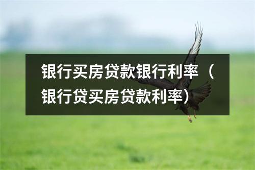 银行买房贷款银行利率（银行贷买房贷款利率）