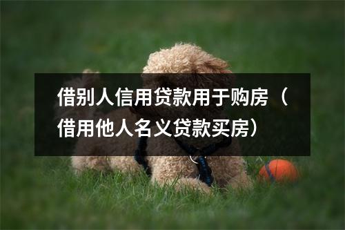 借别人信用贷款用于购房（借用他人名义贷款买房）