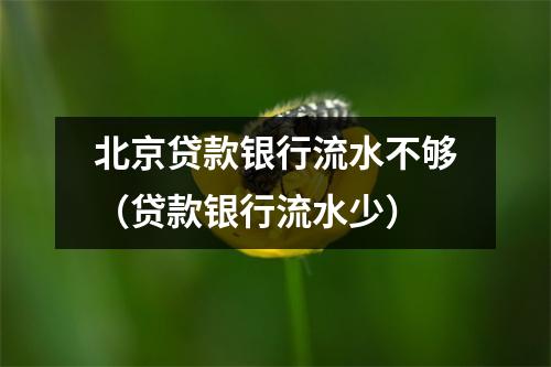 北京贷款银行流水不够(贷款银行流水少)
