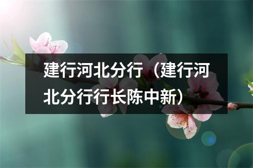 建行河北分行（建行河北分行行长陈中新）