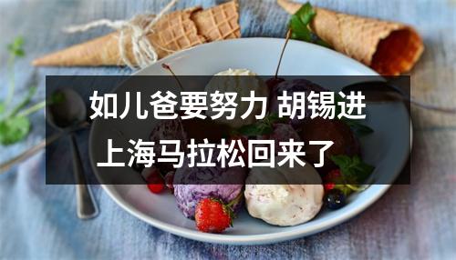 如儿爸要努力 胡锡进 上海马拉松回来了