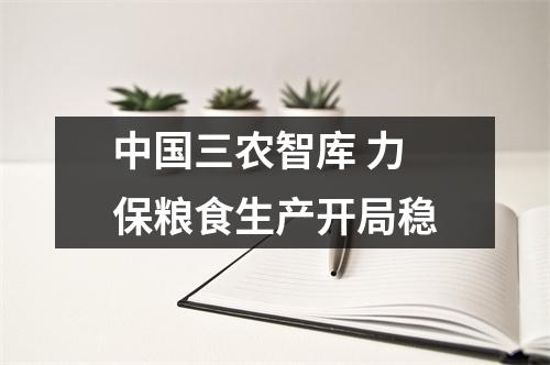 中国三农智库 力保粮食生产开局稳
