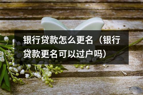 银行贷款怎么更名(银行贷款更名可以过户吗)