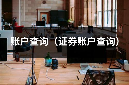 账户查询(证券账户查询)