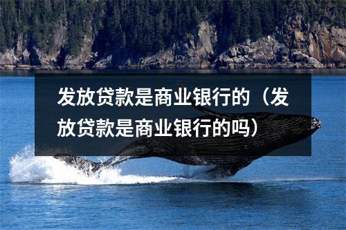 发放贷款是商业银行的（发放贷款是商业银行的吗）