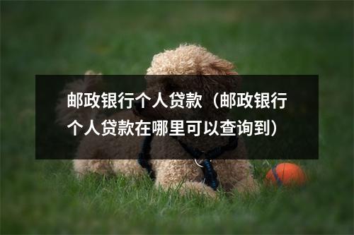 邮政银行个人贷款（邮政银行个人贷款在哪里可以查询到）