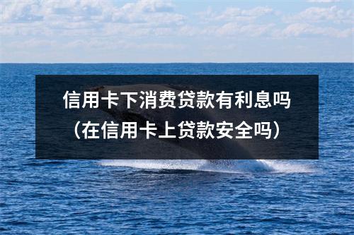 信用卡下消费贷款有利息吗（在信用卡上贷款安全吗）