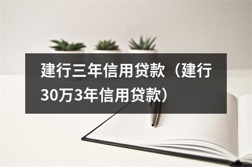 建行三年信用贷款（建行30万3年信用贷款）