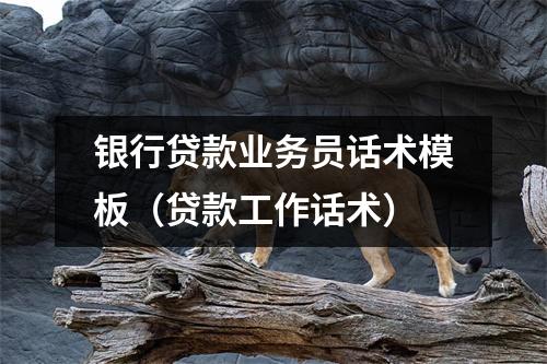 银行贷款业务员话术模板（贷款工作话术）