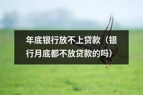 年底银行放不上贷款（银行月底都不放贷款的吗）