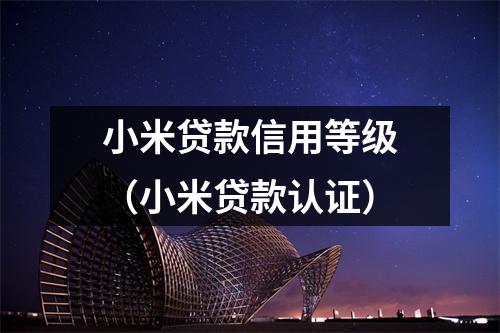 小米贷款信用等级(小米贷款认证)