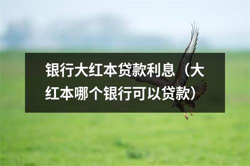 银行大红本贷款利息（大红本哪个银行可以贷款）