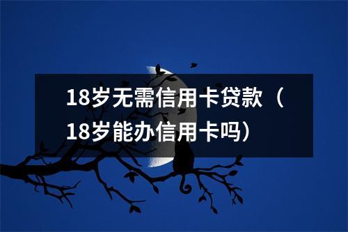 18岁无需信用卡贷款（18岁能办信用卡吗）