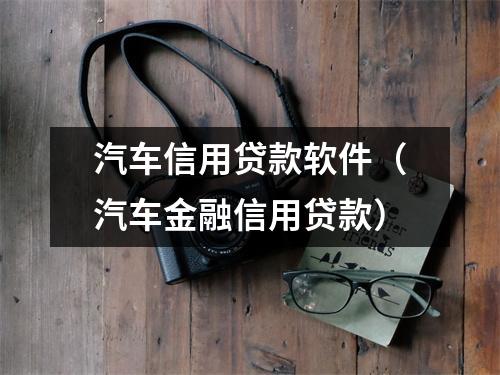 汽车信用贷款软件（汽车金融信用贷款）
