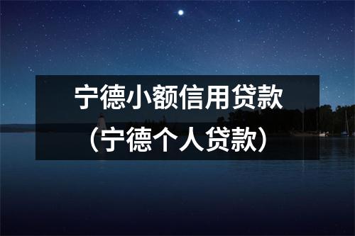 宁德小额信用贷款（宁德个人贷款）