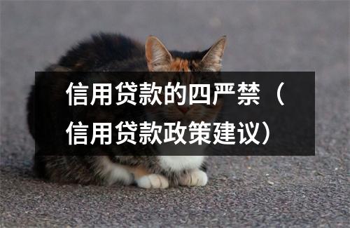 信用贷款的四严禁（信用贷款政策建议）