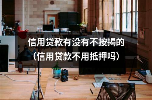 信用贷款有没有不按揭的（信用贷款不用抵押吗）