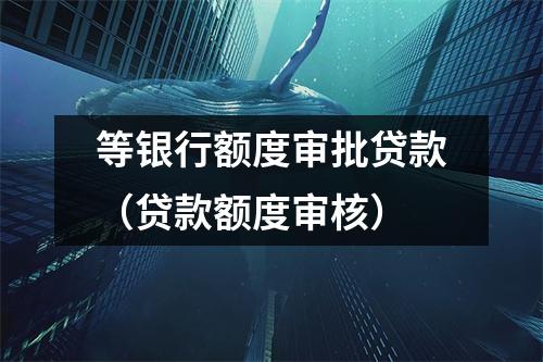 等银行额度审批贷款（贷款额度审核）