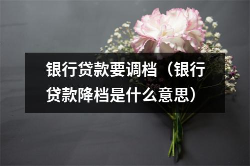 银行贷款要调档（银行贷款降档是什么意思）