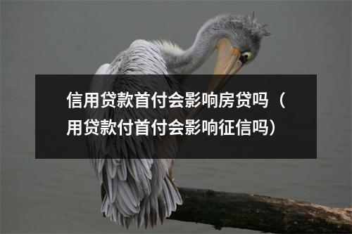 信用贷款首付会影响房贷吗(用贷款付首付会影响征信吗)