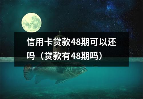 信用卡贷款48期可以还吗（贷款有48期吗）
