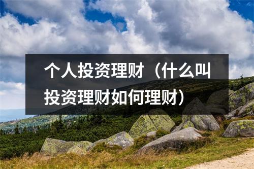 个人投资理财（什么叫投资理财如何理财）