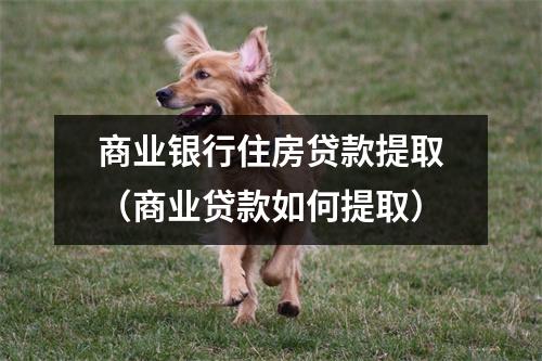 商业银行住房贷款提取(商业贷款如何提取)