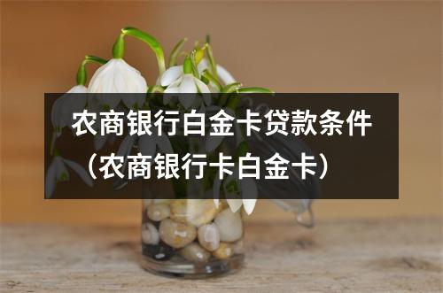 农商银行白金卡贷款条件（农商银行卡白金卡）