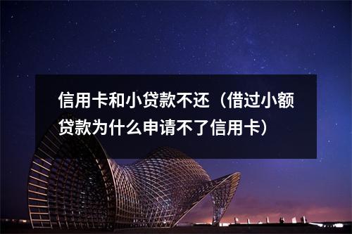 信用卡和小贷款不还（借过小额贷款为什么申请不了信用卡）