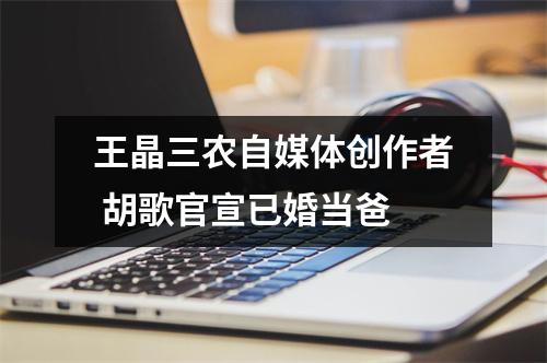王晶三农自媒体创作者 胡歌官宣已婚当爸
